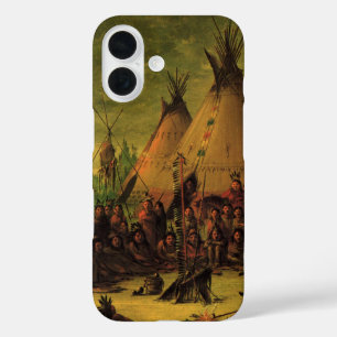 Coques iPhone 16 Indiens vintages, Sioux War Council par Catlin