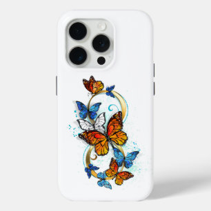 Coque iPhone 15 Pro Infinité de papillons monarques
