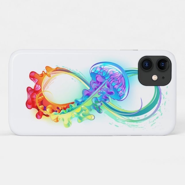 Coques Case-Mate iPhone Infinity avec Rainbow Jellyfish (Dos (Horizontal))