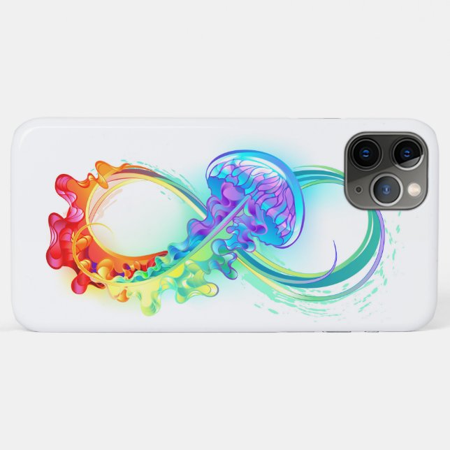 Coques Case-Mate iPhone Infinity avec Rainbow Jellyfish (Dos (Horizontal))