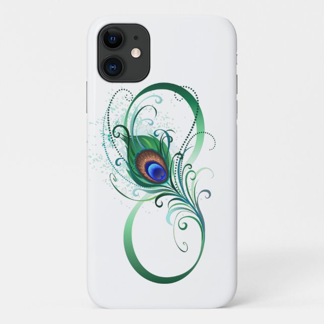 Coques Case-Mate iPhone Infinity Symbol with Peacock Feather (Dos)