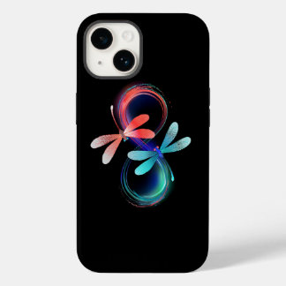 Coque Pour iPhone 14 Infinity with glowing dragonflies