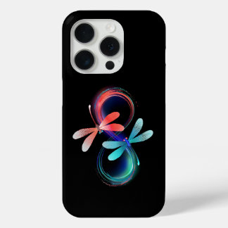 Coque iPhone 15 Pro Infinity with glowing dragonflies