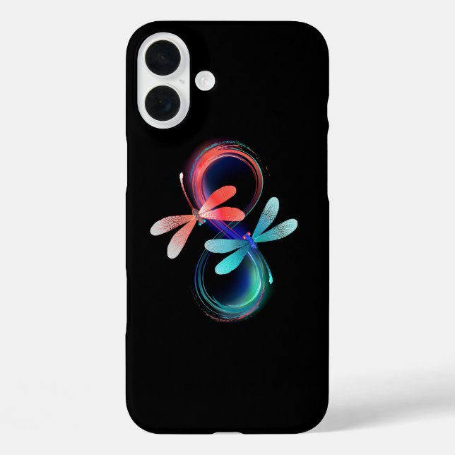 Coques Case-Mate iPhone Infinity with glowing dragonflies (Verso)
