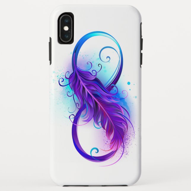 Coques Case-Mate iPhone Infinity with purple feather (Dos)