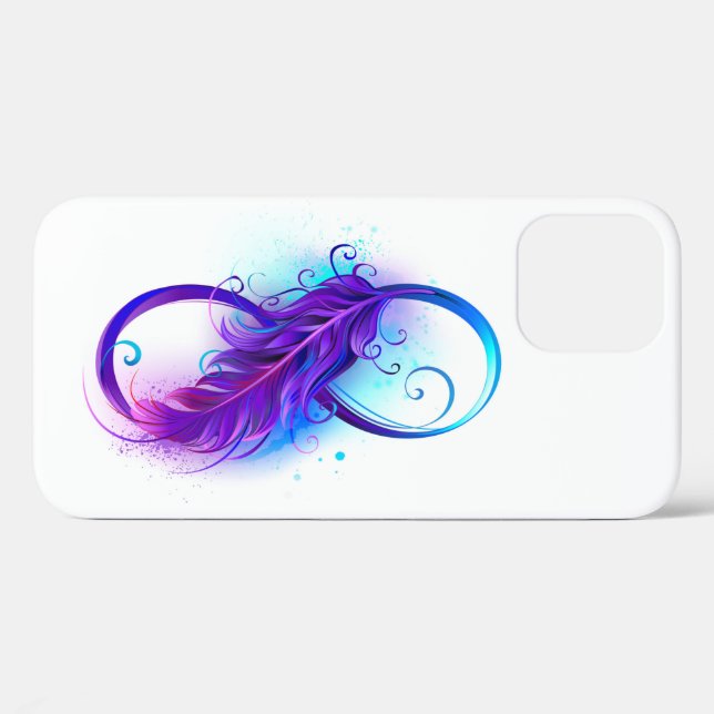 Coques Case-Mate iPhone Infinity with purple feather (Verso (horizontal))