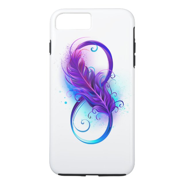 Coques Case-Mate iPhone Infinity with purple feather (Dos)