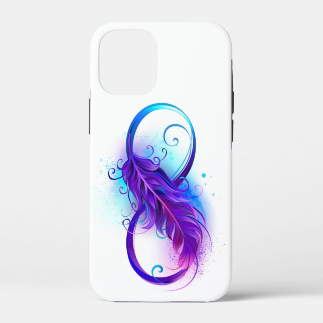 Coques Case-Mate iPhone Infinity with purple feather (Verso)
