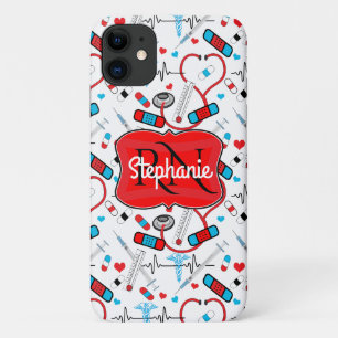 Coques Pour iPhone Infirmière Cute Stethoscope   Nom du Motif Dr EKG