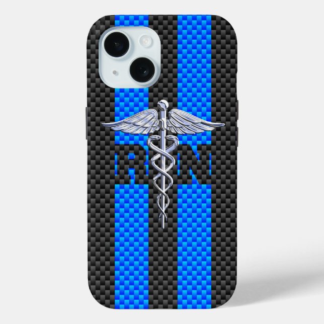 Coques Case-Mate iPhone Infirmière inscrite RN Silver Caduceus (Verso)
