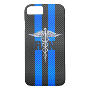 Coques Pour iPhone Infirmière inscrite RN Silver Caduceus