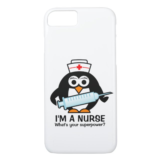 Coques Case-Mate iPhone Infirmière mignonne drôle de pingouin de l'affaire (Dos)