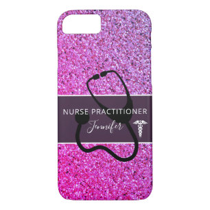 Case-Mate iPhone Case Infirmière Praticien Purple Pink Ombre Nom de la P