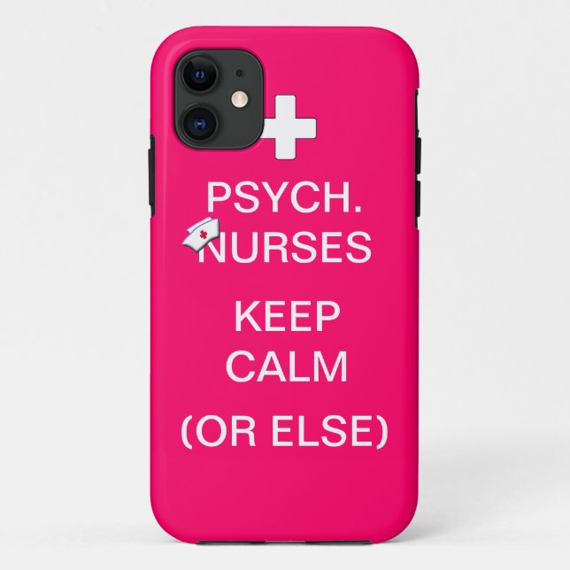 Coques Case-Mate iPhone Infirmières psychiques garder le calme /Bubble Gum (Dos)