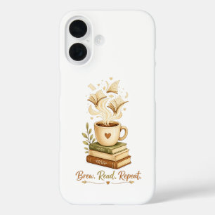 Coque Pour iPhone 16 Infuse. Lis. Répète. Café Cozy & Amoureux des Li