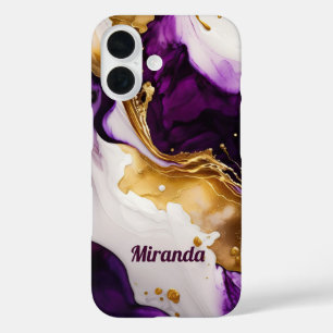 Coque Pour iPhone 16 Infusion d'or pourpre
