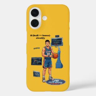 Coque Pour iPhone 16 Ingénieur logiciel chinois jouant au basket-ball U