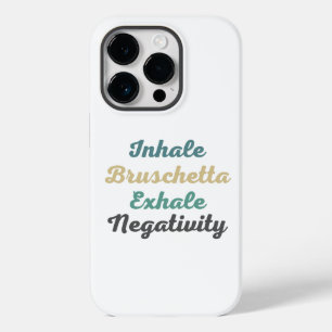 Coque Pour iPhone 14 Pro Inhale Bruschetta Exhale Négativité Téléphone Case