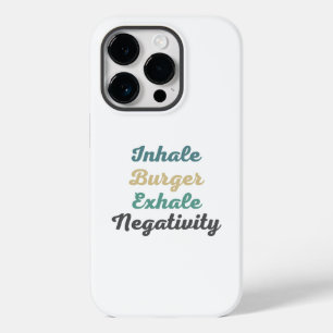 Coque Pour iPhone 14 Pro Inhale Burger Exhale Négativité Téléphone Case