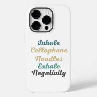 Coque Pour iPhone 14 Pro Inhale Cellophane nouilles Exhale Négativité
