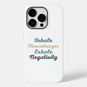 Coque Pour iPhone 14 Pro Inhale Cheeseburger Exhale Négativité Téléphone Ca