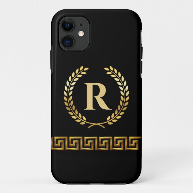 Coques Case-Mate iPhone Initiale personnalisée grecque (Dos)