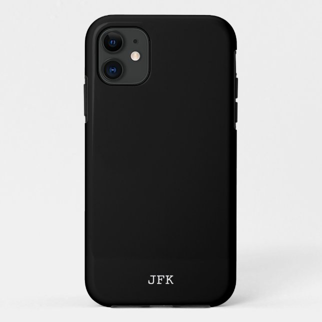Coques Case-Mate iPhone Initiales blanches solides noirs modernes personna (Dos)