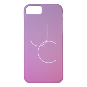 Case-Mate iPhone Case Initiales de chevauchement modernes 2   Ombre rose