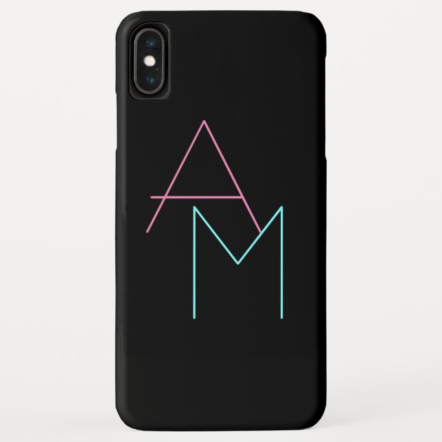 Coques Case-Mate iPhone Initiales de chevauchement modernes | Rose Turquoi (Dos)