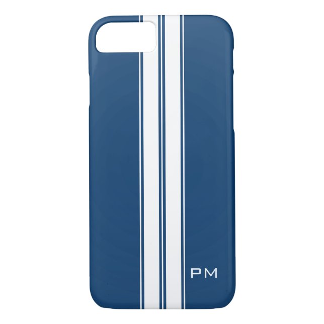 Coques Case-Mate iPhone Initiales de emballage de rayures du blanc (Dos)