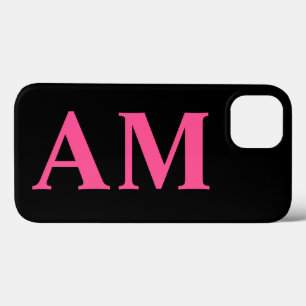 Case-Mate iPhone Case Initiales de Monogramme noir rose chaud moderne