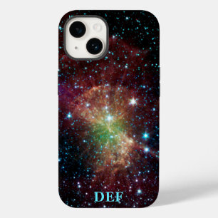 Coque Pour iPhone 14 initiales de nom de nébuleuse de la Dumbbell astro