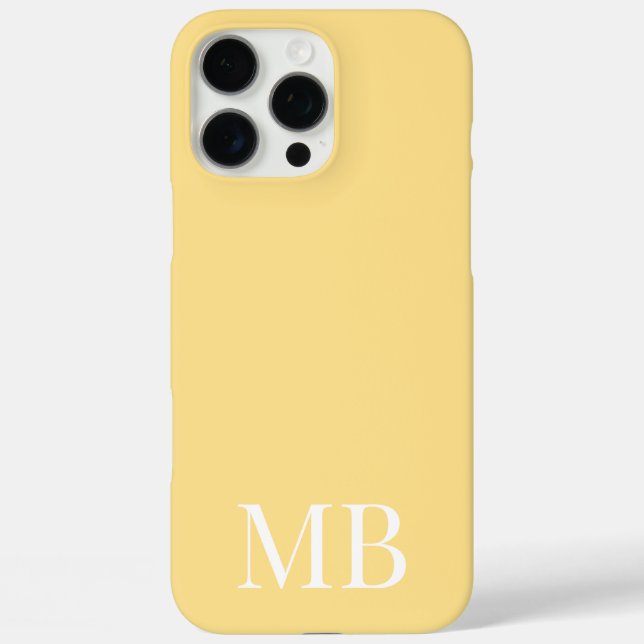 Coques Case-Mate iPhone initiales du nom du monogramme jaune et blanc (Verso)