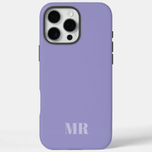 Coques iPhone 16 Pro Max initiales du nom du monogramme violet clair