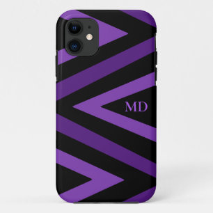 Case-Mate iPhone Case Initiales en zigzag coupées en noir et violet