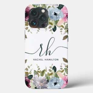 Case-Mate iPhone Case Initiales florale fantaisie et nom