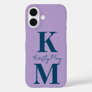 Coque Pour iPhone 16 Initiales modernes minimes Nom Personnaliser