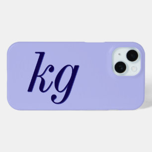 Coque Pour iPhone 15 Initiales Monogramme Bleu Élégant Moderne