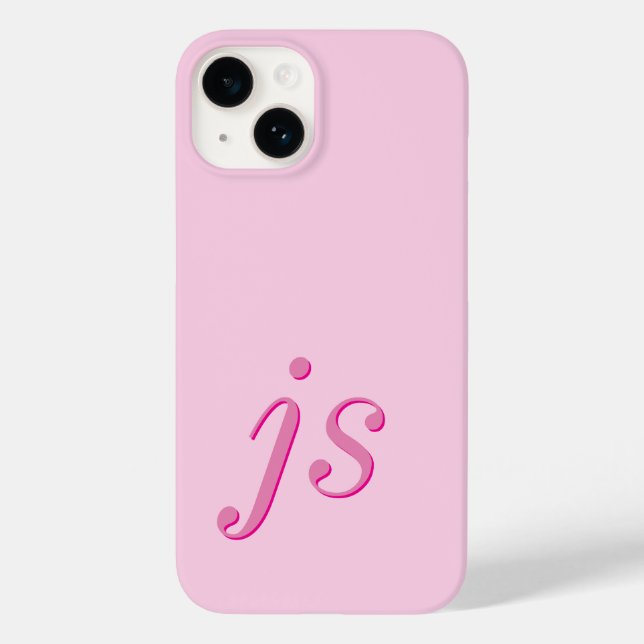 Coques Case-Mate iPhone Initiales Monogramme Rose Élégant Moderne (Verso)