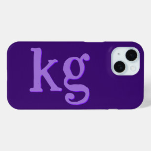 Coque Pour iPhone 15 Initiales Monogramme Violet Élégant Moderne
