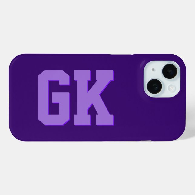 Coques Case-Mate iPhone Initiales Monogramme Violet Élégant Moderne (Verso (horizontal))