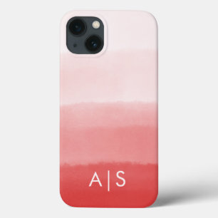 Case-Mate iPhone Case Initiales Monogrammées Élégantes Corail Rouge Ombr