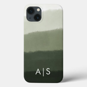 Case-Mate iPhone Case Initiales Monogrammées Élégantes Jungle Verte Ombr