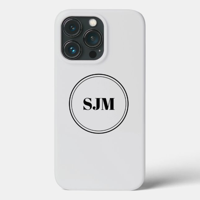 Coques Case-Mate iPhone Initiales monogrammes modernes bordure circulaire  (Verso)