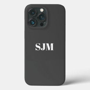 Case-Mate iPhone Case Initiales monogrammes personnalisées gris charbon 