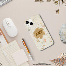 Initiales papier kraft girly arrière - plan floral