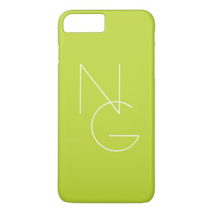 Case-Mate iPhone Case Initiales superposées Modern 2 Vert Citron