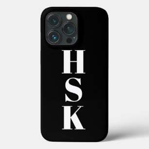 Case-Mate iPhone Case Initiales verticales monogrammes modernes noir bla