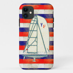 Case-Mate iPhone Case initiales yachting bandes marines