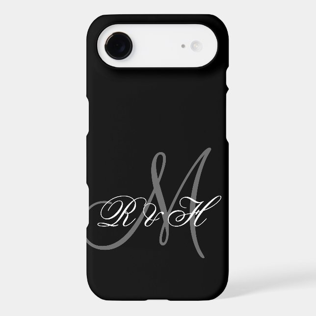 COQUES Case-Mate iPhone INITIATIVES DE MONOGRAMME NOIR GRAY (Verso)